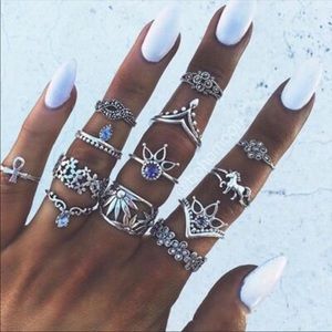 Ancient Boho Knuckle Rings 13-piece Set